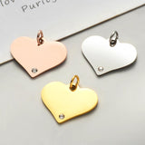 5pcs Heart with Zircon Charms Pendants for DIY Jewelry Making