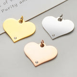 5pcs Heart with Zircon Charms Pendants for DIY Jewelry Making