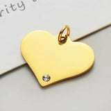 5pcs Heart with Zircon Charms Pendants for DIY Jewelry Making
