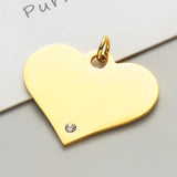 5pcs Heart with Zircon Charms Pendants for DIY Jewelry Making