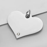 5pcs Heart with Zircon Charms Pendants for DIY Jewelry Making