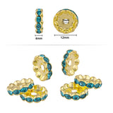 50Pcs 12mm Wave Rhinestone Rondelles Crystal Beads for DIY Jewelry Making