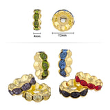 50Pcs 12mm Wave Rhinestone Rondelles Crystal Beads for DIY Jewelry Making