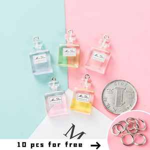 10Pcs Mini Perfume Bottle Charms for DIY Jewelry Making