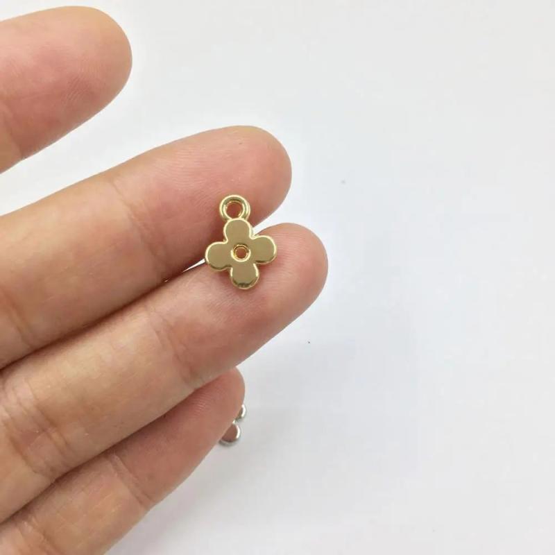 20pcs 8mm Zinc Alloy Flower Charms - Necklace Earring Bracelet Wholesale