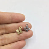 20pcs 8mm Zinc Alloy Flower Charms - Necklace Earring Bracelet Wholesale