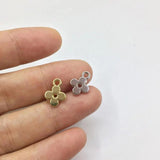 20pcs 8mm Zinc Alloy Flower Charms - Necklace Earring Bracelet Wholesale