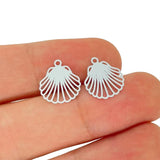 50pcs Colorful Shell Charms S.Steel Pendant for Jewellery Making C6778