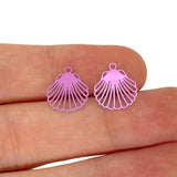 50pcs Colorful Shell Charms S.Steel Pendant for Jewellery Making C6778