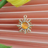 20pcs 18x21mm Sun Charms Rhinestone Jewelry Making Earring Pendant Bracelet