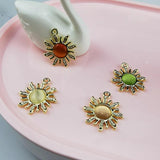 20pcs 18x21mm Sun Charms Rhinestone Jewelry Making Earring Pendant Bracelet