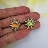 20pcs 18x21mm Sun Charms Rhinestone Jewelry Making Earring Pendant Bracelet