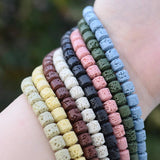 Multicolor Volcanic Rock Loose Spacer Beads for Jewelry Making - 7/9MM
