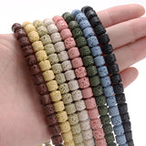 Multicolor Volcanic Rock Loose Spacer Beads for Jewelry Making - 7/9MM