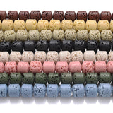 Multicolor Volcanic Rock Loose Spacer Beads for Jewelry Making - 7/9MM