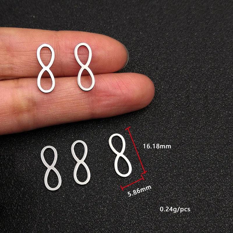 30pcs Stainless Steel Number 8 Pendant Frame Mold for DIY Jewelry