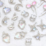 6pcs Water Ripple Star Moon Pendant for DIY Jewelry