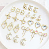 6pcs Water Ripple Star Moon Pendant for DIY Jewelry