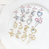 6pcs Water Ripple Star Moon Pendant for DIY Jewelry