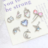 6pcs Water Ripple Star Moon Pendant for DIY Jewelry