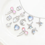 6pcs Water Ripple Star Moon Pendant for DIY Jewelry