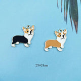 10pcs Corgi Dog Enamel Charms Animal Pendants for Jewelry Making