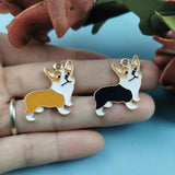 10pcs Corgi Dog Enamel Charms Animal Pendants for Jewelry Making