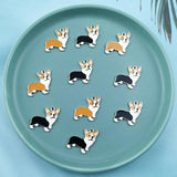 10pcs Corgi Dog Enamel Charms Animal Pendants for Jewelry Making