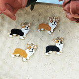10pcs Corgi Dog Enamel Charms Animal Pendants for Jewelry Making