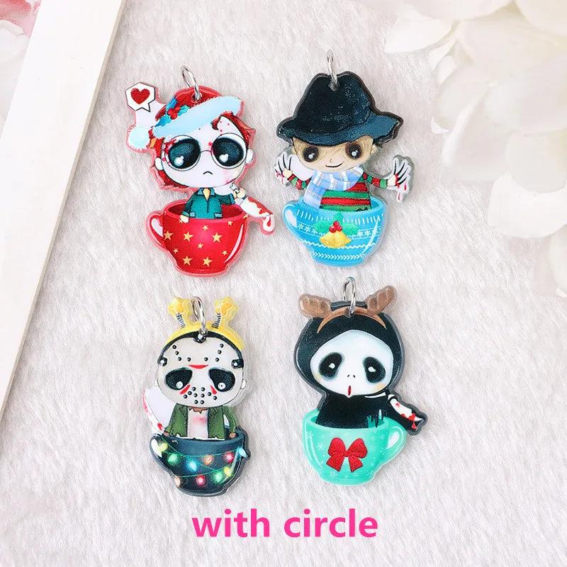 8Pcs Christmas Charms Acrylic For Diy Making