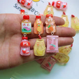 10Pcs Fruit Drink Bottle Resin Charms for Jewelry Making