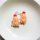 10Pcs Fruit Drink Bottle Resin Charms for Jewelry Making