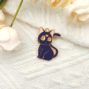 10 PCS Cat Animal Enamel Pendant DIY Earring Jewelry Keychain Charm