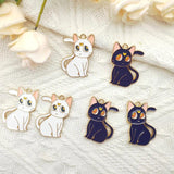 10 PCS Cat Animal Enamel Pendant DIY Earring Jewelry Keychain Charm