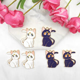 10 PCS Cat Animal Enamel Pendant DIY Earring Jewelry Keychain Charm