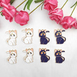 10 PCS Cat Animal Enamel Pendant DIY Earring Jewelry Keychain Charm