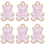 20Pcs Enamel Purple Pink Bear Pendant Charms DIY Jewelry Findings