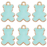 20Pcs Enamel Purple Pink Bear Pendant Charms DIY Jewelry Findings