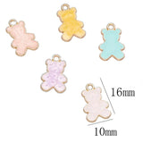 20Pcs Enamel Purple Pink Bear Pendant Charms DIY Jewelry Findings