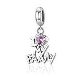 WOSTU Copper Beads Zirconia Charm Heart Pendant DIY Necklace Jewelry