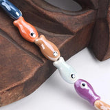 10pcs 19x10mm Fish Shape Ceramic Porcelain Beads for Jewelry Making DIY Crafts