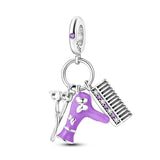 Barber Set Silver Dangle Charms for Chain Bracelet