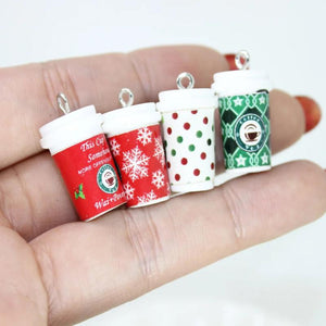 10Pcs 15*23MM 3D Coffee Cup Charm Resin Christmas Pendant