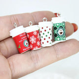 10Pcs 15*23MM 3D Coffee Cup Charm Resin Christmas Pendant