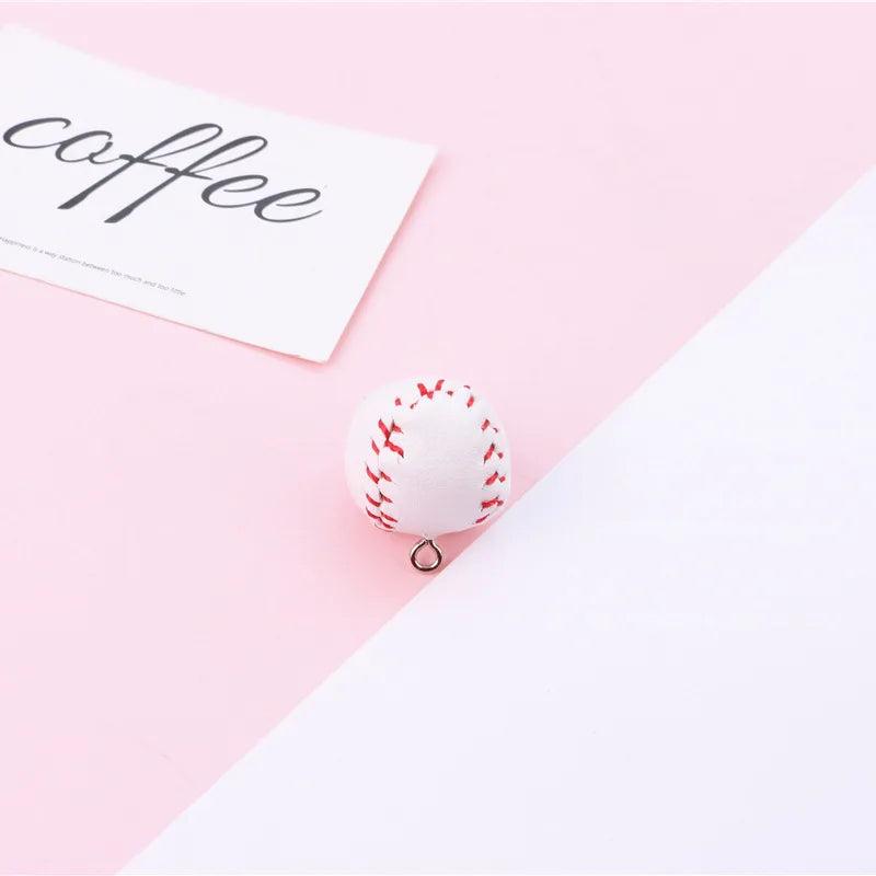6pcs Baseball Charms Enamel Pendants DIY Jewelry Making