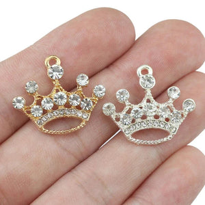 10Pcs 22*25mm Crown Charms for DIY Jewelry Making