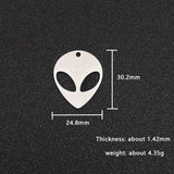 5 pcs Alien Pendant Necklace Components Titanium Steel