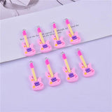 10pcs Pink Guitar Resin Charms for DIY Earring Making