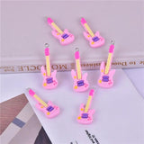 10pcs Pink Guitar Resin Charms for DIY Earring Making