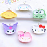 10Pcs Cartoon Animal Plate Resin Charms DIY Jewelry Accessory